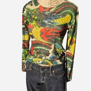 Dragon long sleeve shirt with cool graphics